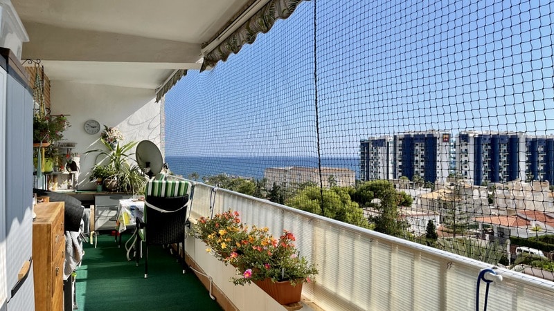 This magnificent south facing corner penthouse, with 3 bedroom, 1 bathroom and panoramic views of the sea in Punta Prima.